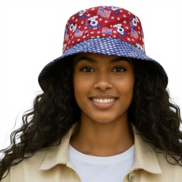 Accessories - Reversible Bucket Hat Snoopy Patriotic Watermelon 22" diameter